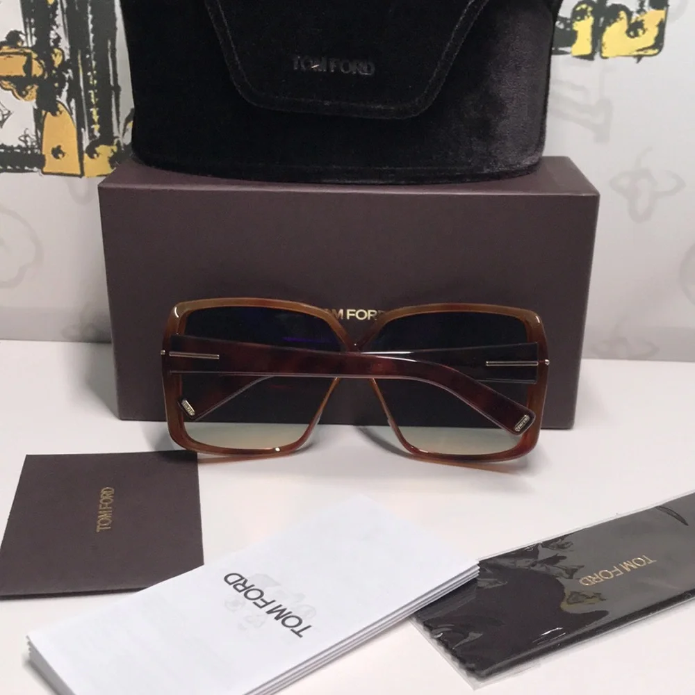 New Authentic Tom Ford Women's Gradient Brown Sunglasses TF1117 53p
